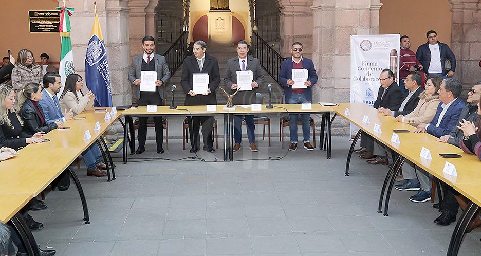 Congreso del Estado y UASLP firman convenio para impulsar investigación y colaboración académica
