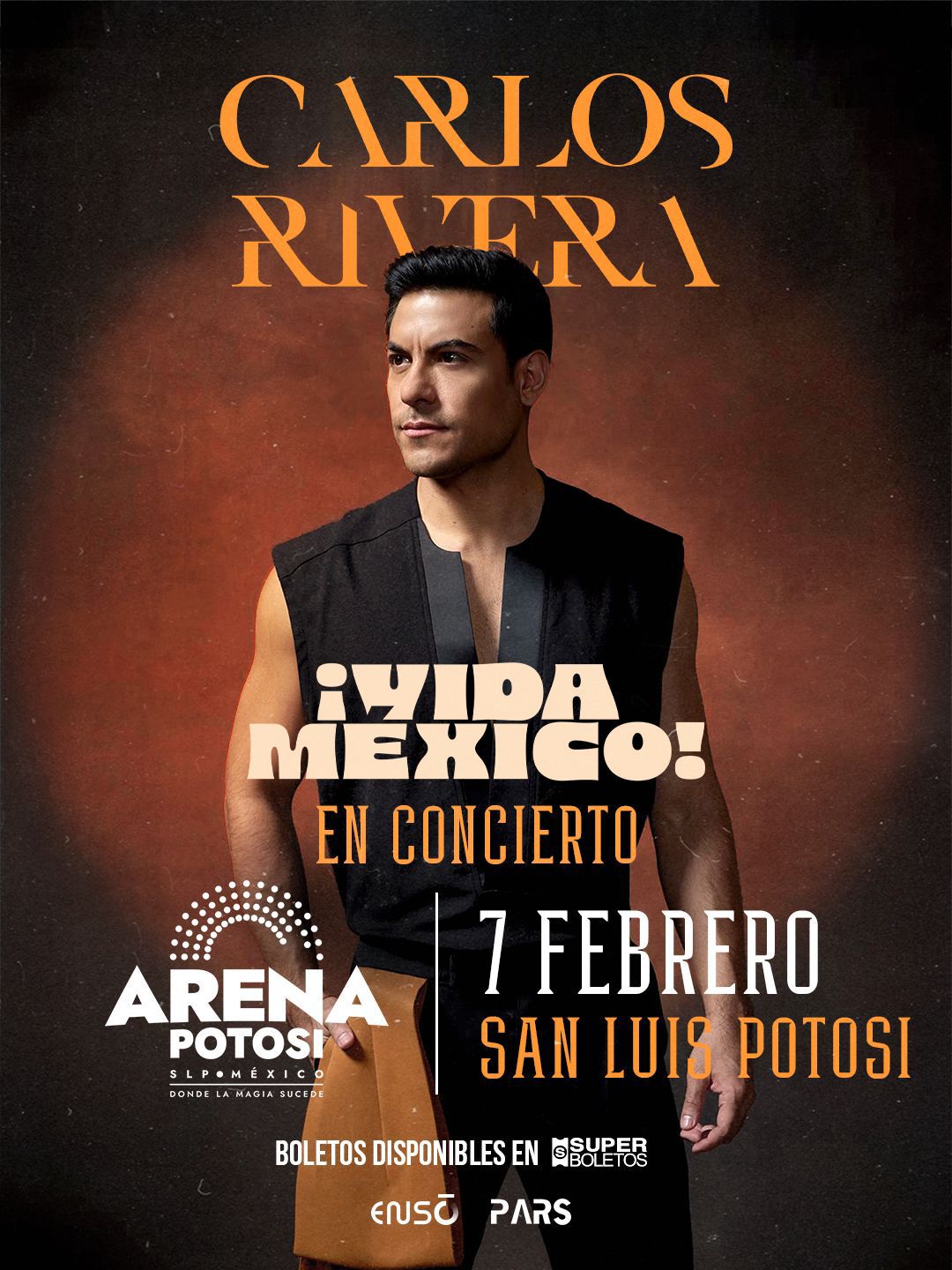 Carlos Rivera anuncia concierto en San Luis Potosí con su tour ¡Vida México! Arena Potosí