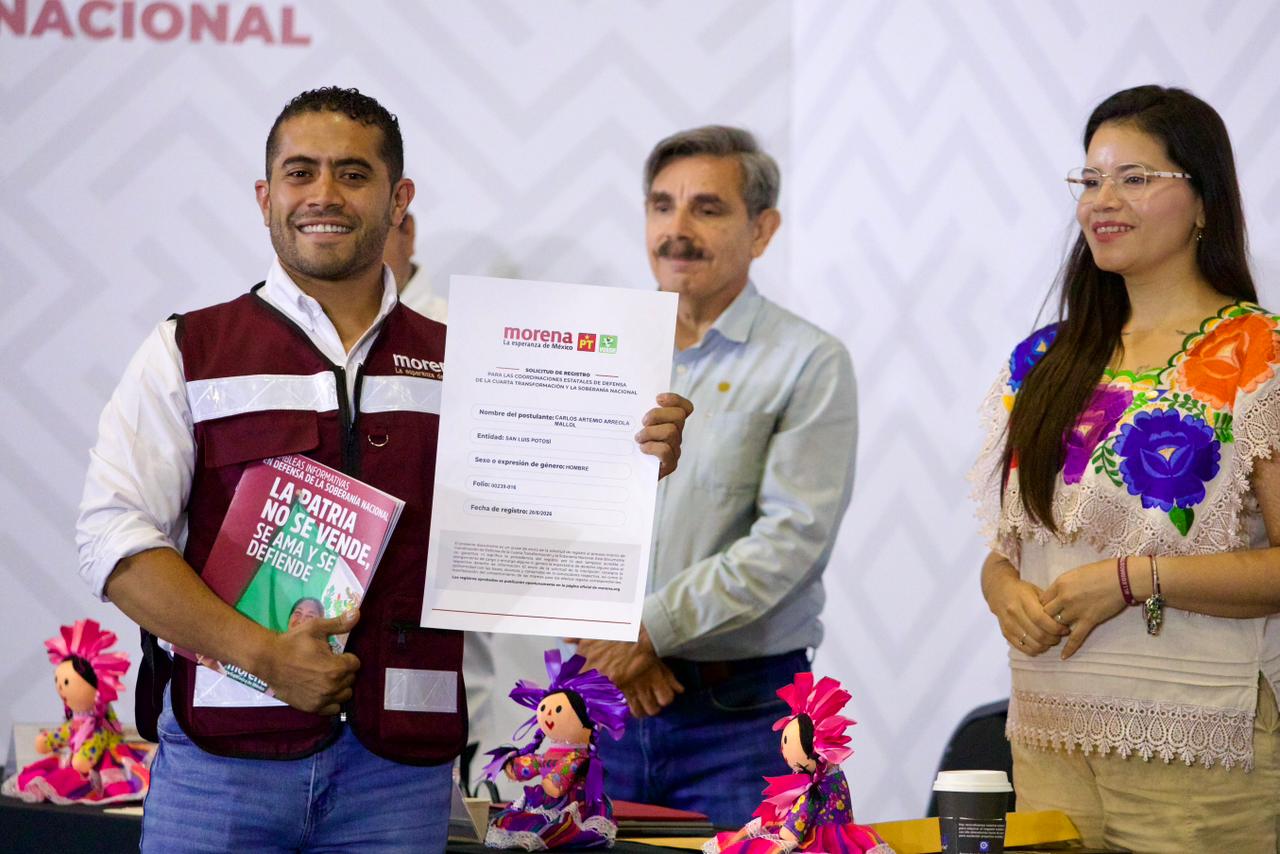 Ocho aspirantes se registran en Morena para buscar la gubernatura de San Luis Potosí en 2027