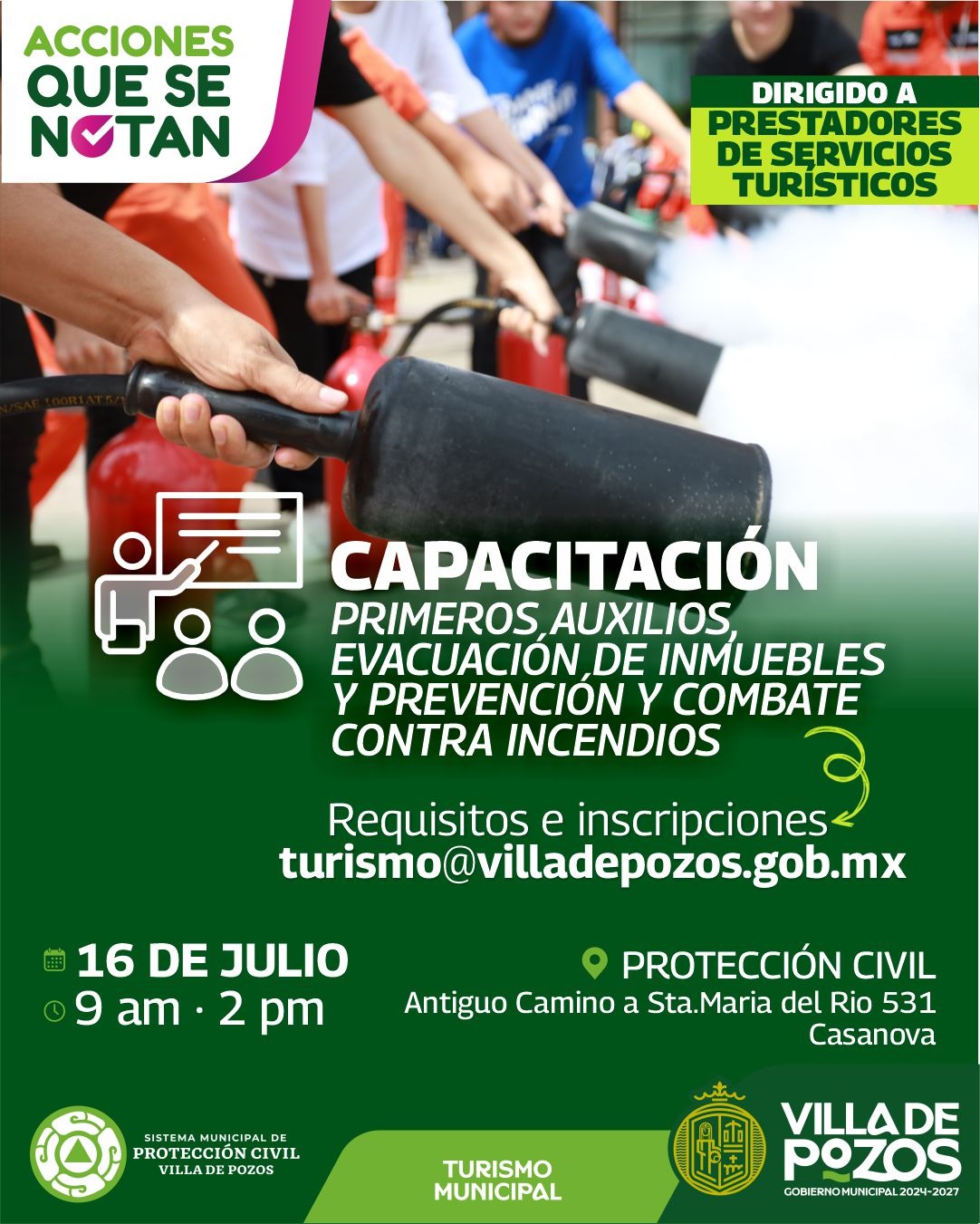 Capacitarán a prestadores turísticos en Pozos
