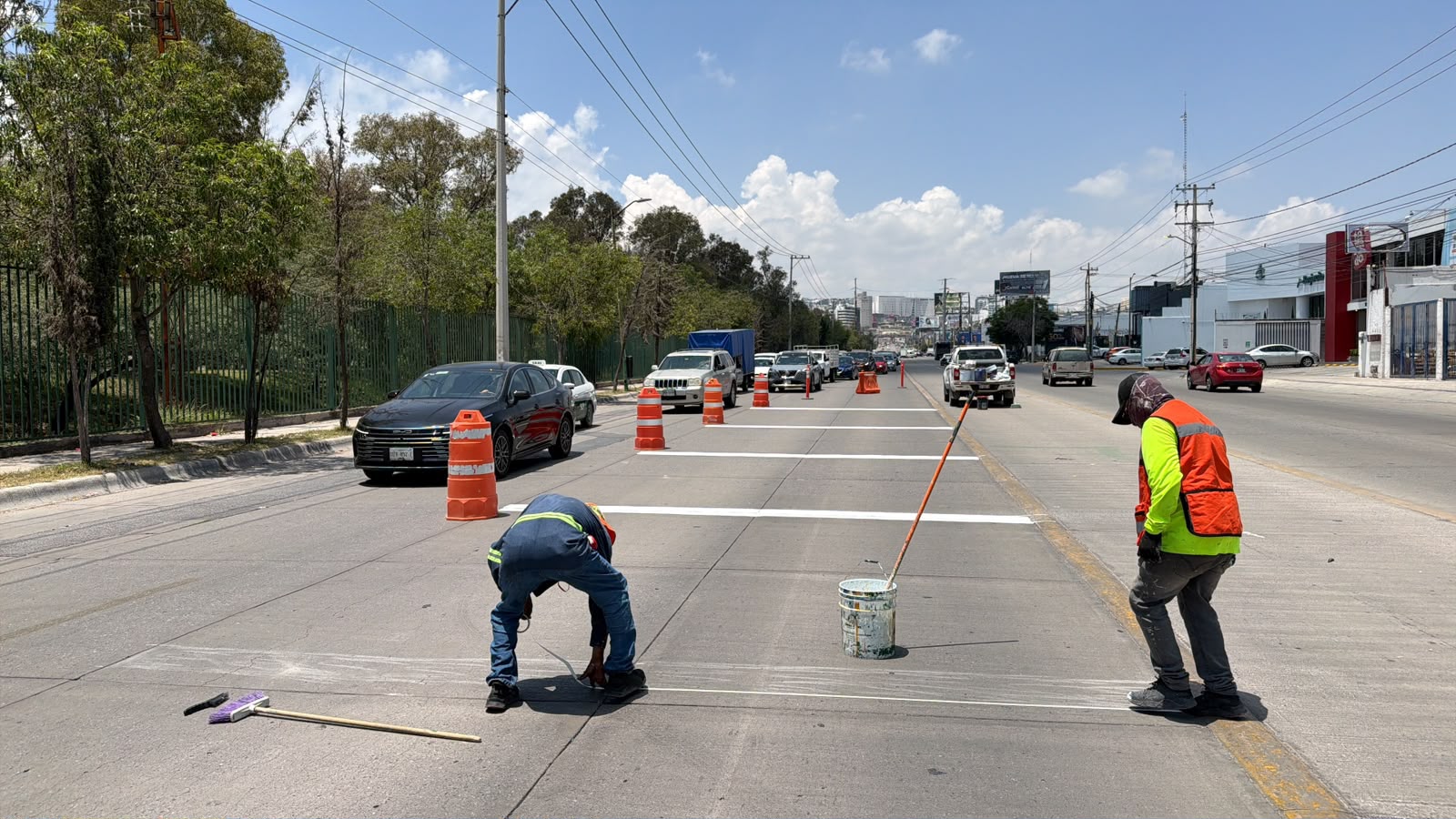 Pintan y señalizan nuevos reductores de velocidad en avenida Chapultepec; llaman a respetar límite de 50 km/h
